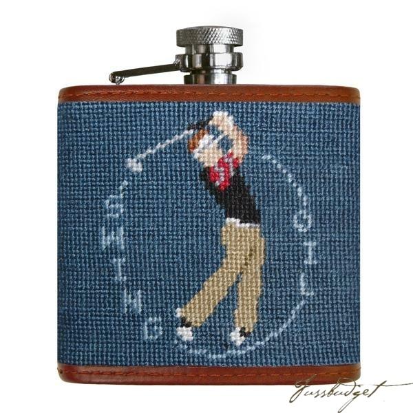 Swing Oil Needlepoint Flask