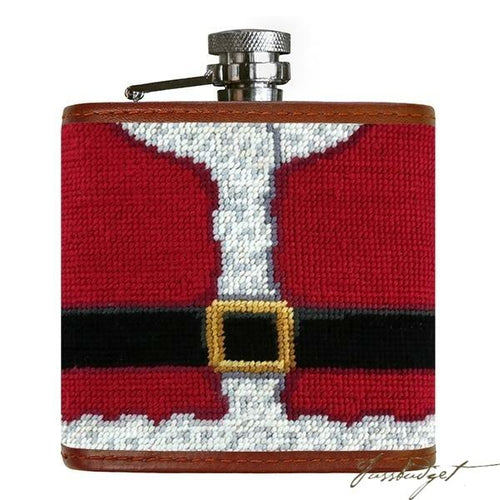 Santa Needlepoint Flask