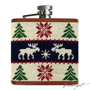 Christmas Sweater Needlepoint Flask