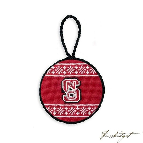 NC State Fairisle Needlepoint Ornament (Red)
