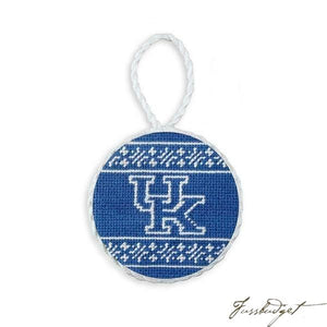 Kentucky Fairisle Needlepoint Ornament (Blue)