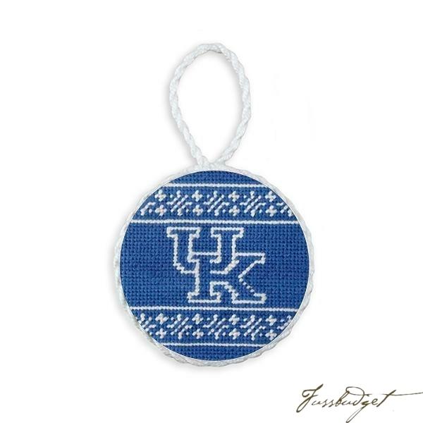 Kentucky Fairisle Needlepoint Ornament (Blue)