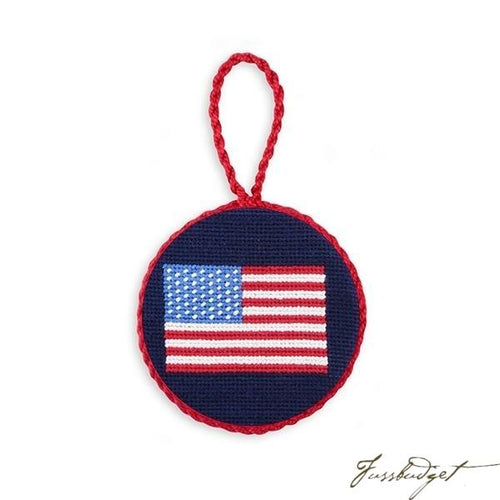 American Flag Needlepoint Ornament