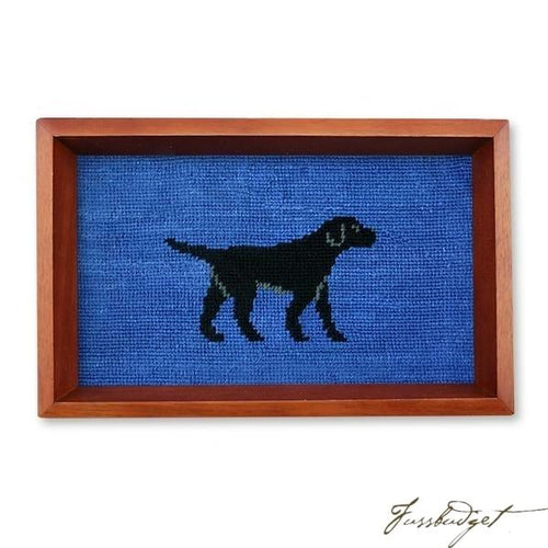 Black Lab Needlepoint Valet Tray