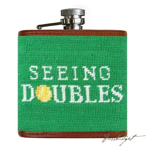 Seeing Doubles Needlepoint Flask