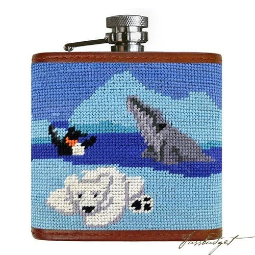 Polar Party Needlepoint Flask (Final Sale)