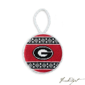 Georgia Fairisle Needlepoint Ornament (Red)