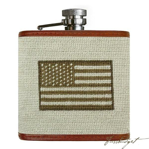 Armed Forces Flag Needlepoint Flask