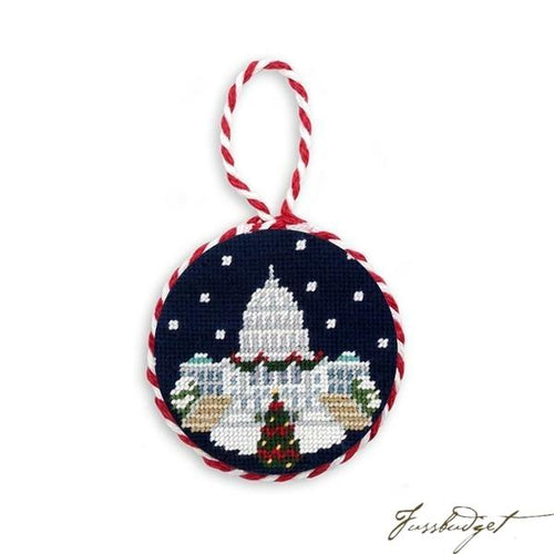 Snowy Capitol Needlepoint Ornament
