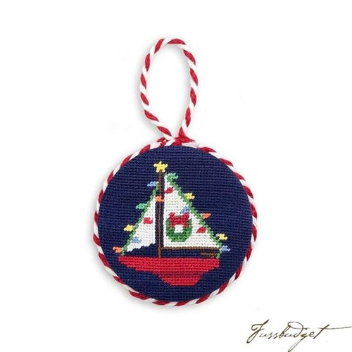 Christmas Sailboat Needlepoint Ornament