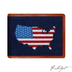 Americana Needlepoint Bi-Fold Wallet