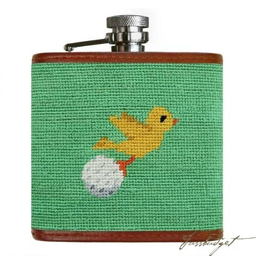 Talk Birdie To Me Needlepoint Flask