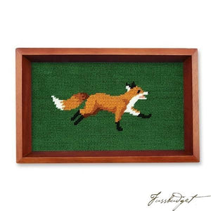 Fox Needlepoint Valet Tray