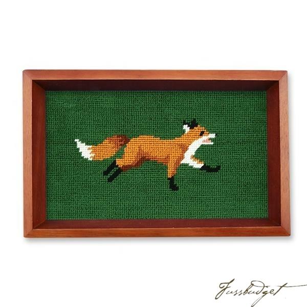 Fox Needlepoint Valet Tray