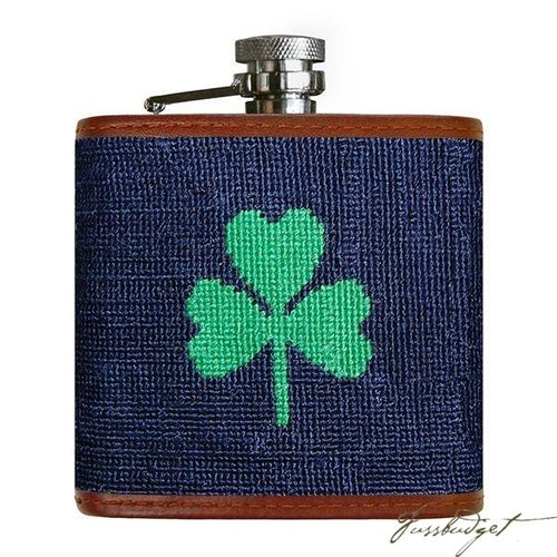 Shamrock Needlepoint Flask