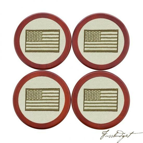 Armed Forces Flag Needlepoint Coaster Set