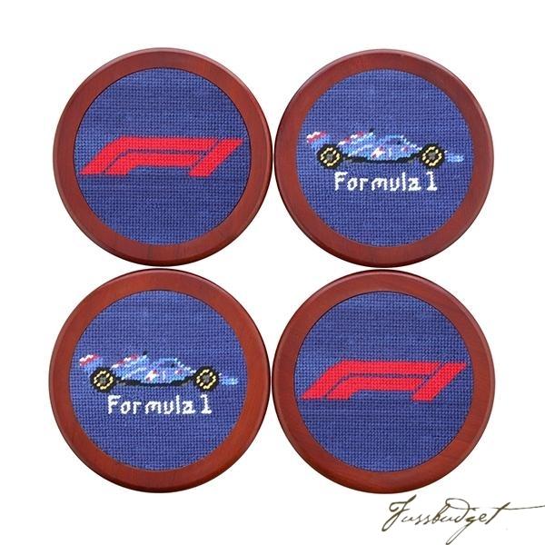 Formula 1 Race Cars Needlepoint Coaster Set