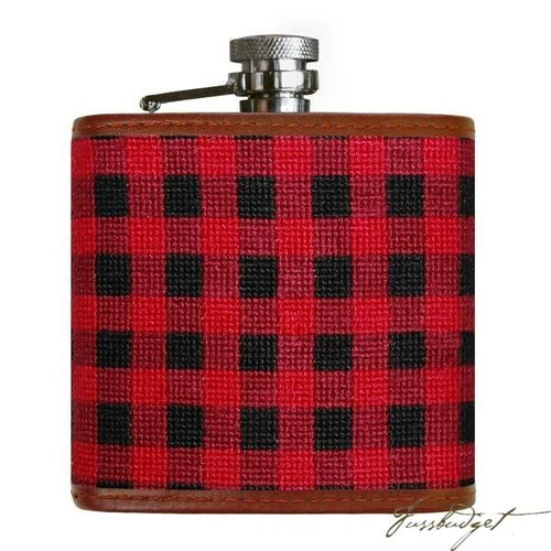 Lumberjack Plaid Needlepoint Flask