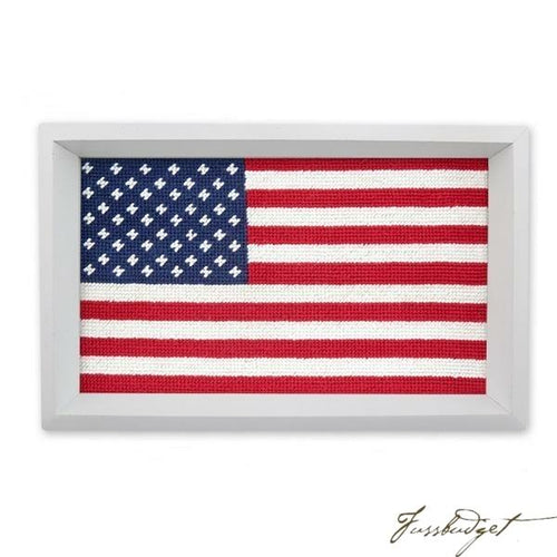 Big American Flag Needlepoint Valet Tray