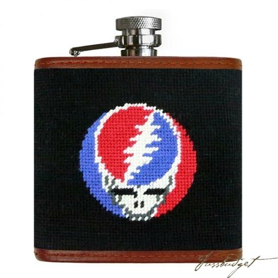 Steal Your Face (Black) Needlepoint Flask