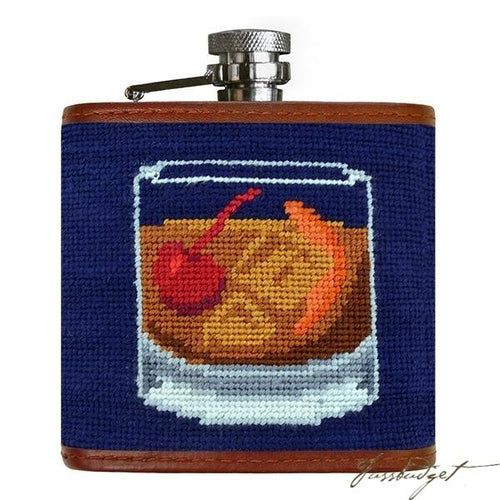 Old Fashioned Needlepoint Flask