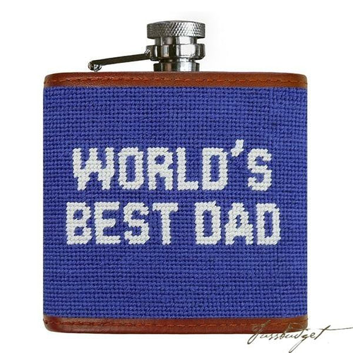 World's Best Dad Needlepoint Flask