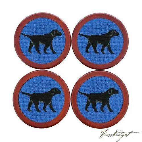 Black Lab Needlepoint Coaster Set