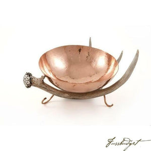 Copper Bowl with Antler Stand