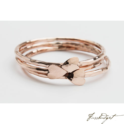 Copper Heart Bangle Bracelet-Fussbudget.com