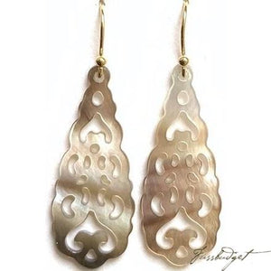 Lace Abalone Lattice Earrings - Small