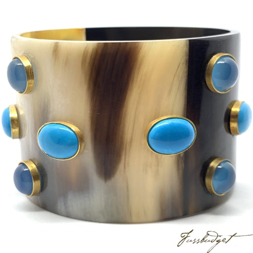 Horn Bangle with Stones - Large