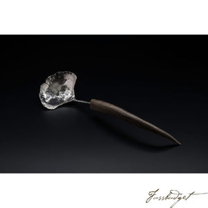 Hand Crafted Silver Ginkgo Small Serving Spoon-Fussbudget.com