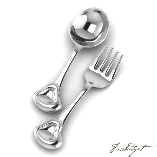 Sterling Silver Sweetheart Spoon & Fork Set-Fussbudget.com
