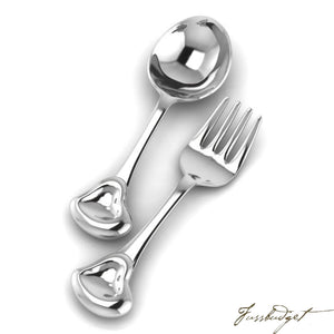 Sterling Silver Sweetheart Spoon & Fork Set-Fussbudget.com