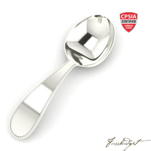 Sterling Silver Beaded Feeding Spoon-Fussbudget.com
