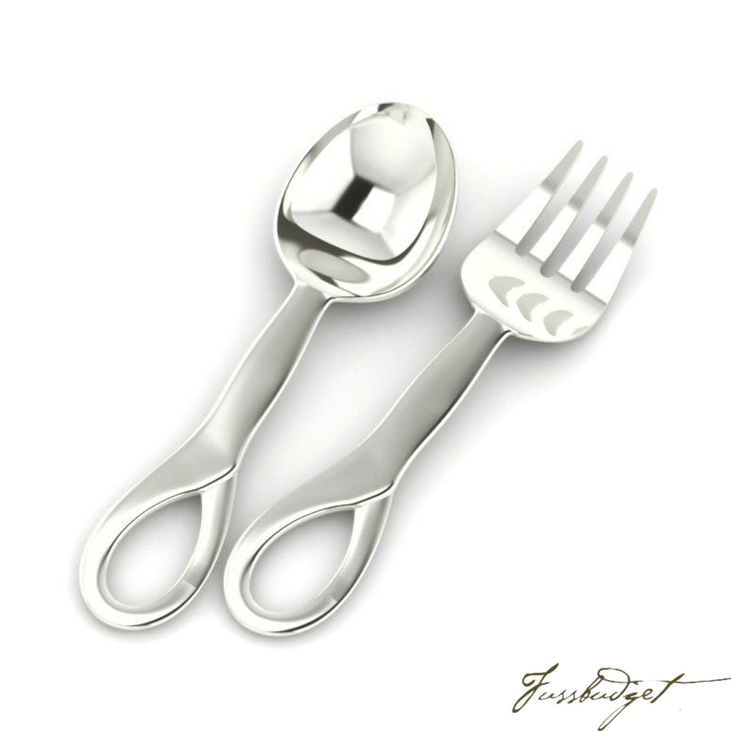 Sterling Silver Sophie Baby Spoon & Fork Set-Fussbudget.com