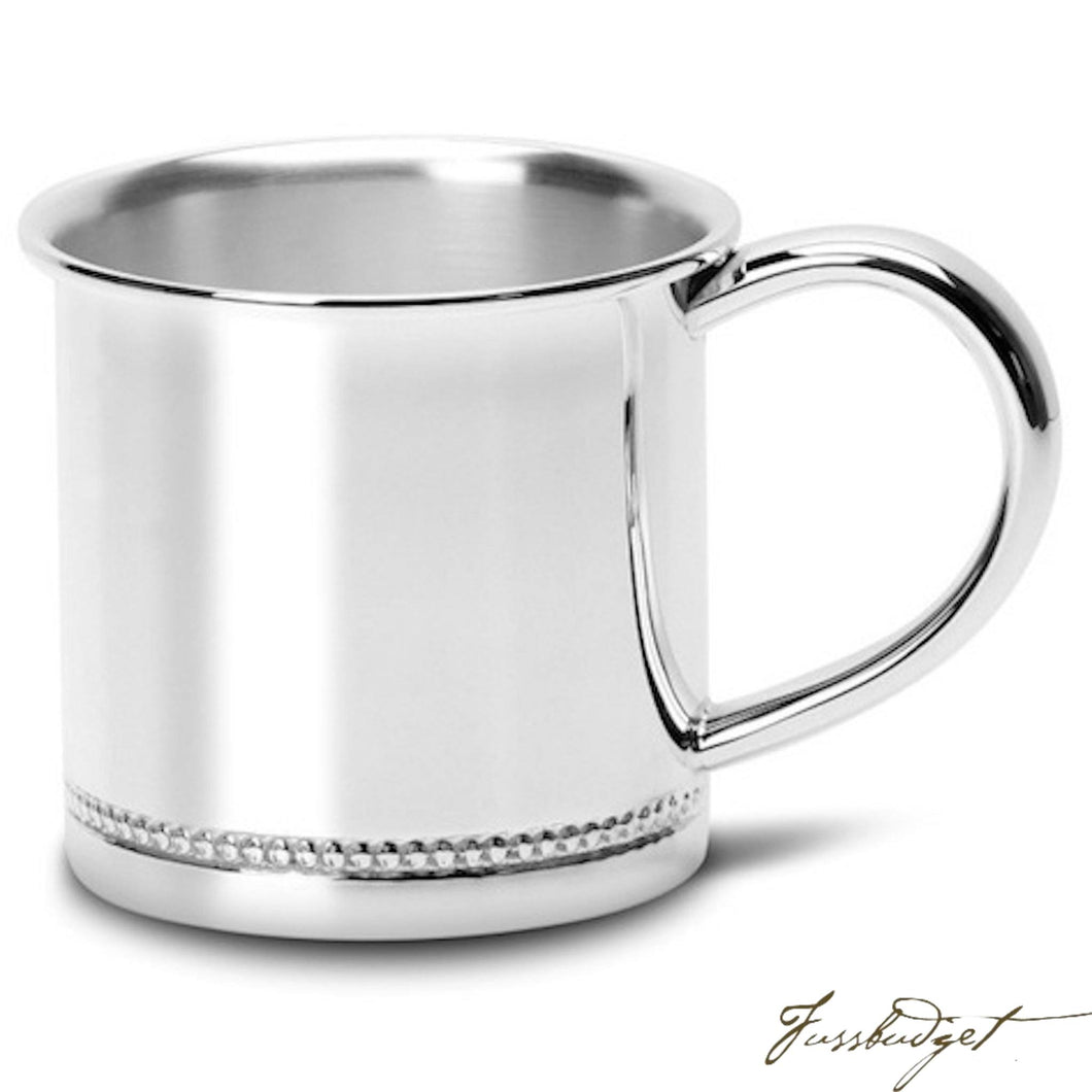 Beaded Silver Plated Baby Cup-Fussbudget.com