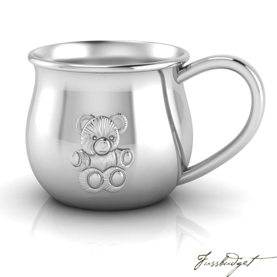 Teddy Silver Plate Baby Cup