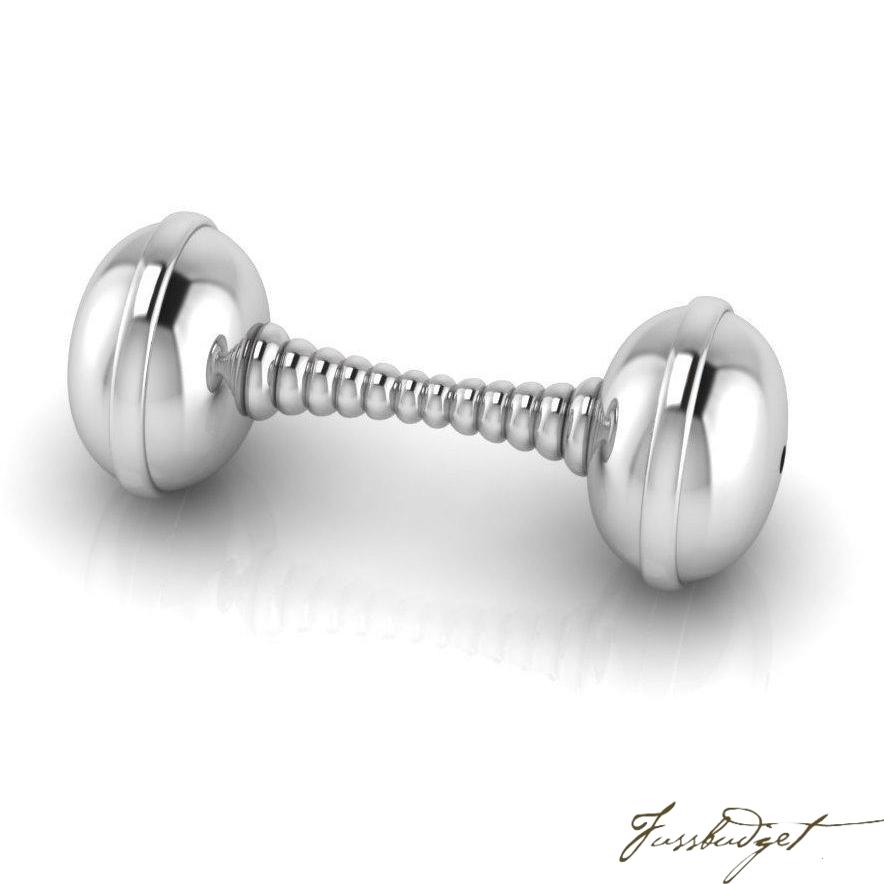 Baby Silver Plated Spiral Dumbbell Rattle