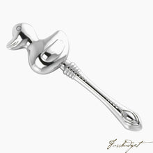 Load image into Gallery viewer, Sterling Silver Duck Baby Rattle