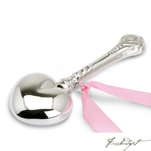 Sterling Silver Heart Baby Rattle-Fussbudget.com