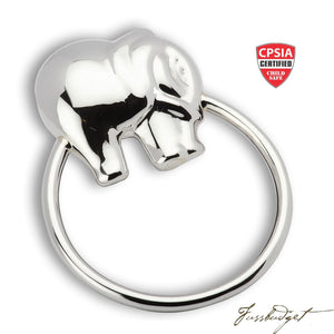 Sterling Silver Elephant Ring Baby Rattle-Fussbudget.com