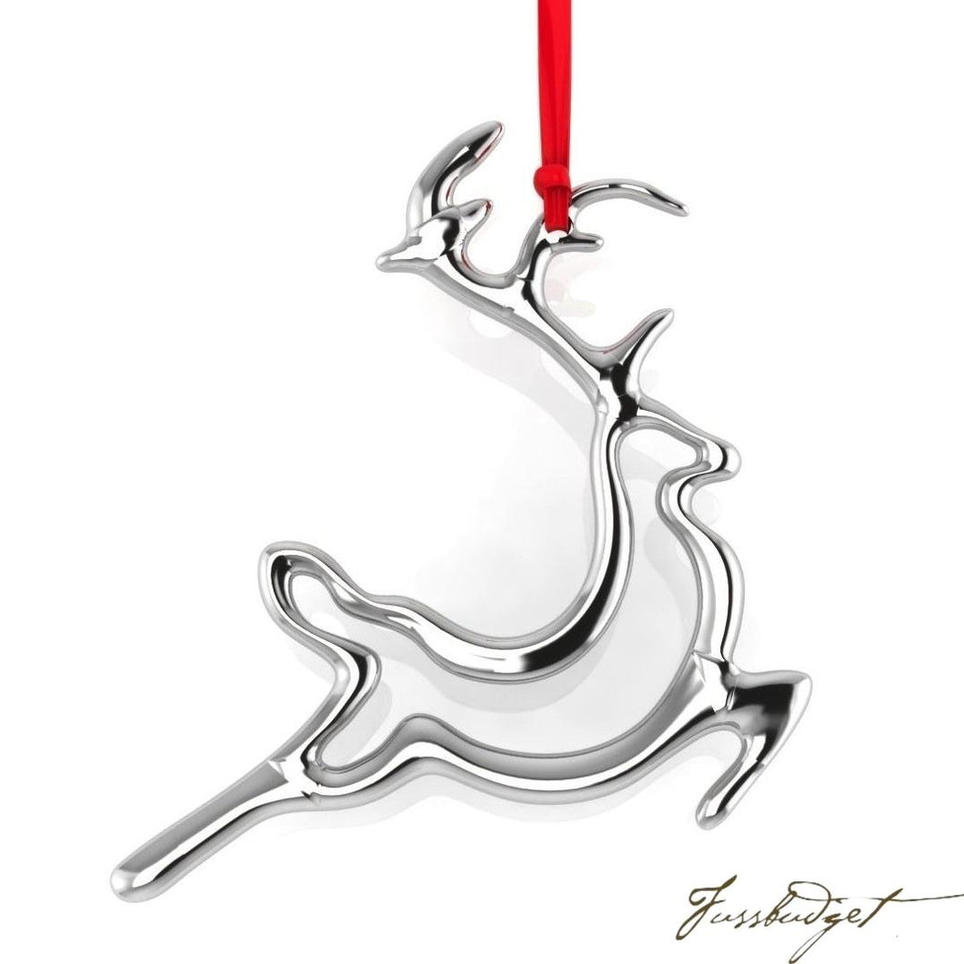 Sterling Silver Reindeer Christmas Ornament-Fussbudget.com