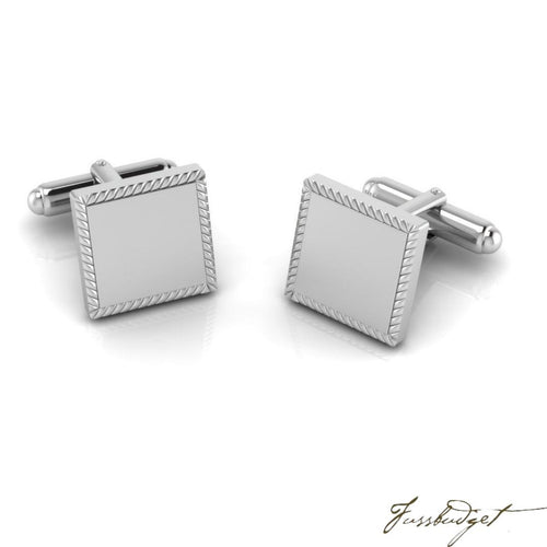 Sterling Silver Rope Square Cufflink-Fussbudget.com