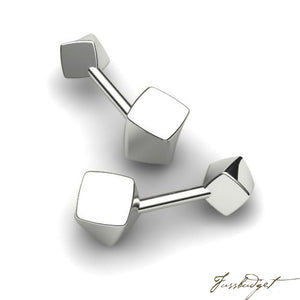 Sterling Silver Cube Cufflinks-Fussbudget.com