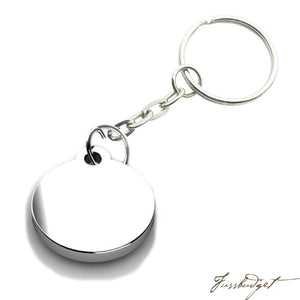 Sterling Silver Round Keychain-Fussbudget.com