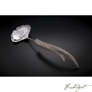 Silver Ginkgo Large Pierced Spoon-Fussbudget.com