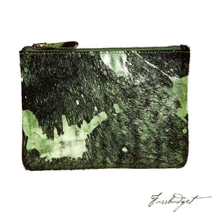 Bailey - Cowhide Leather Pouch - Shamrock/Black-Fussbudget.com