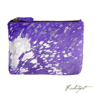 Bailey - Cowhide Leather Pouch - Amethyst-Fussbudget.com