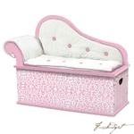 Pink Wild Side Bench Seat w/ Storage-Fussbudget.com